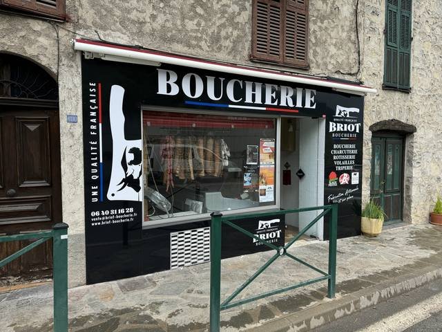 Enseigne & signalétique — Boucherie Briot : enseigne habillage vitrine boucherie touet sur var