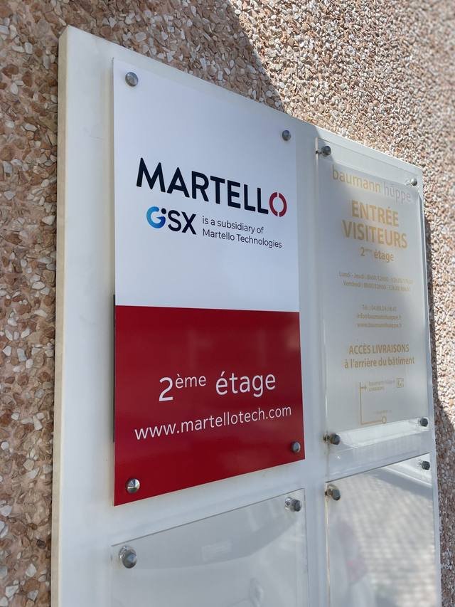Enseigne & signalétique — Martello GSX : plaque signaletique entree visiteurs immeuble