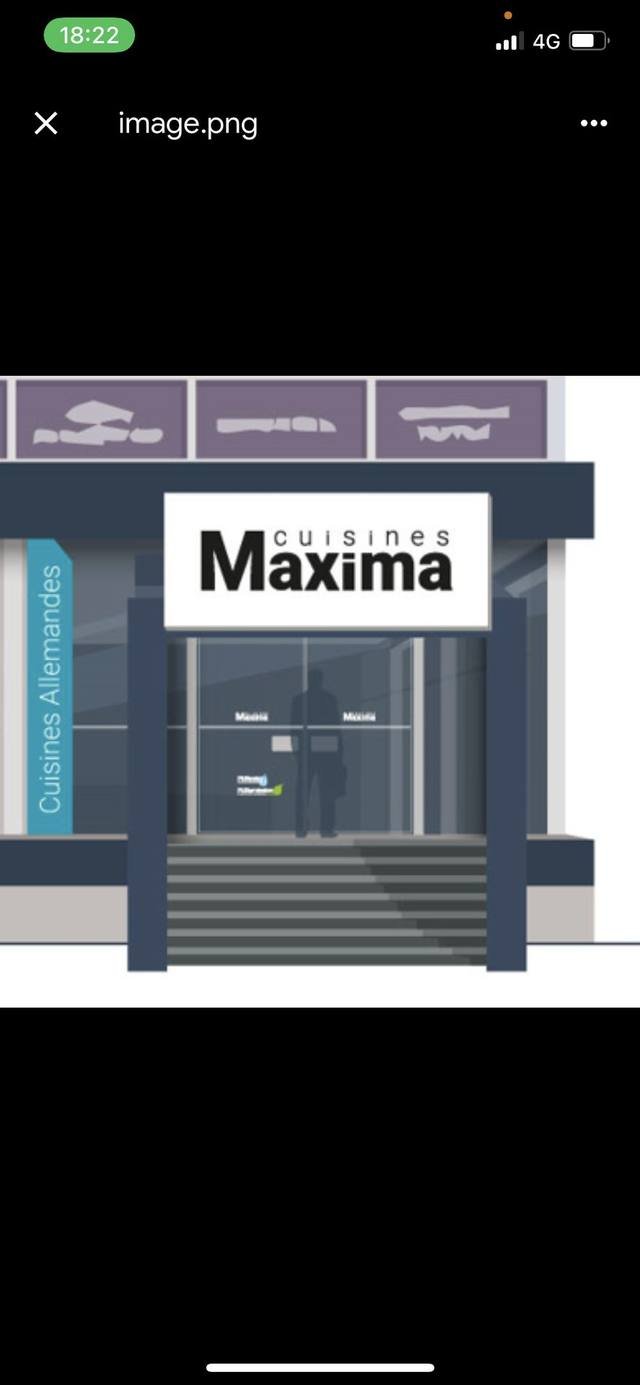 Graphisme & identité — Cuisines Maxima : simulation projet facade magasin cuisines