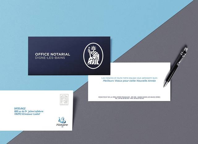Impression grand format — Notaires de Digne-les-Bains : carte de voeux personnalisee