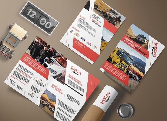 Impression grand format — Sodicars Racing : depliant a4 deux volets 350g rallye