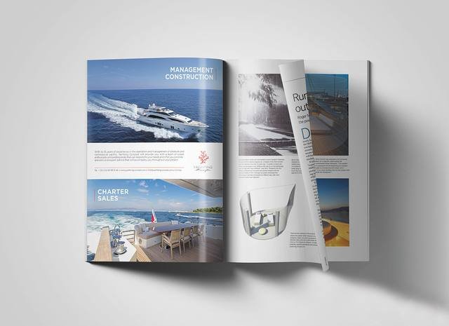 Impression grand format — Yachting : brochure management charter nautisme